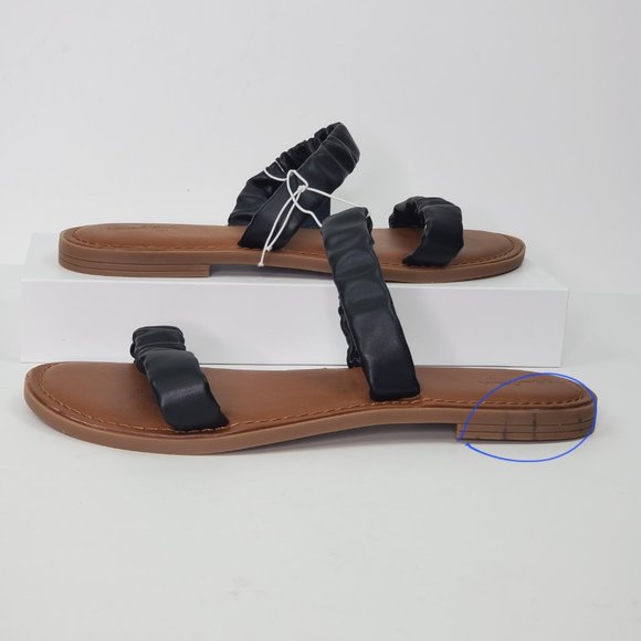 Universal Thread Black Brown Willow Slip-On Slide-On Flat Sandals NWT Size 9 1/2 - Picture 14 of 14